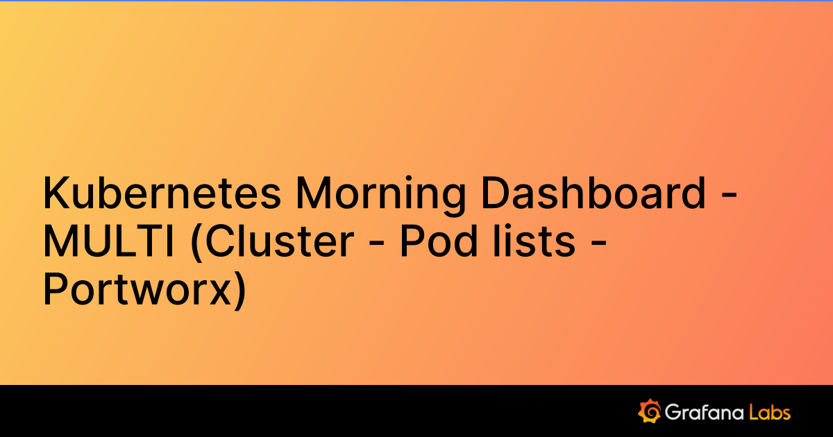 Morning Dashboard MULTI (Cluster Pod lists Portworx